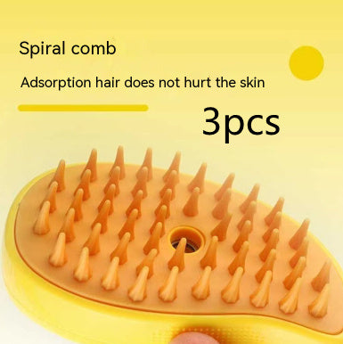 3-in-1 Electric Pet Steam Brush Cat & Dog Grooming Comb with Spray, Massage & Hair Removal Function