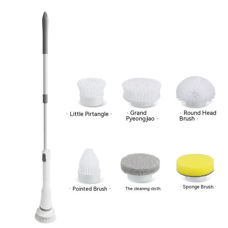 Electric Spin Scrubber  Long Handle Cleaning Brush