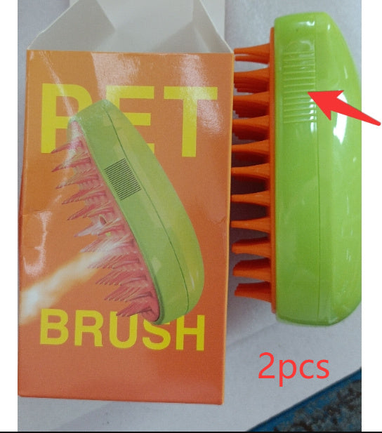 3-in-1 Electric Pet Steam Brush Cat & Dog Grooming Comb with Spray, Massage & Hair Removal Function