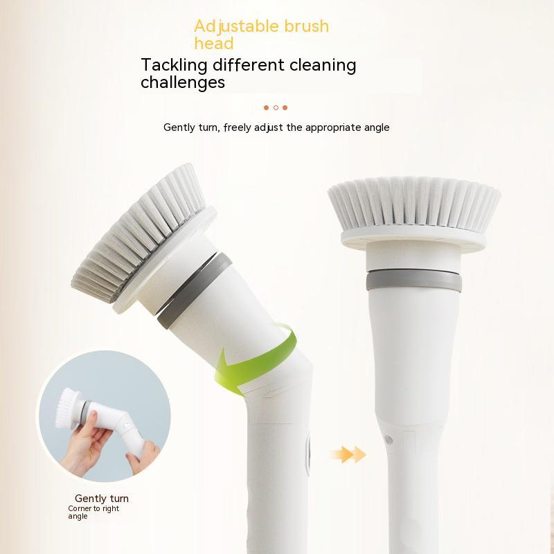 Electric Spin Scrubber  Long Handle Cleaning Brush