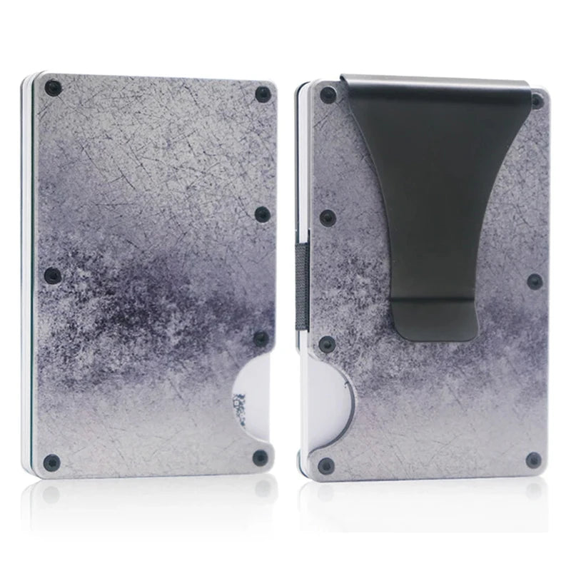 RFID Clip Metal Wallet Blocking Aluminum Minimalist Credit Card Holder Money Wallets 2024 All Color Slim Business Bank Id Case