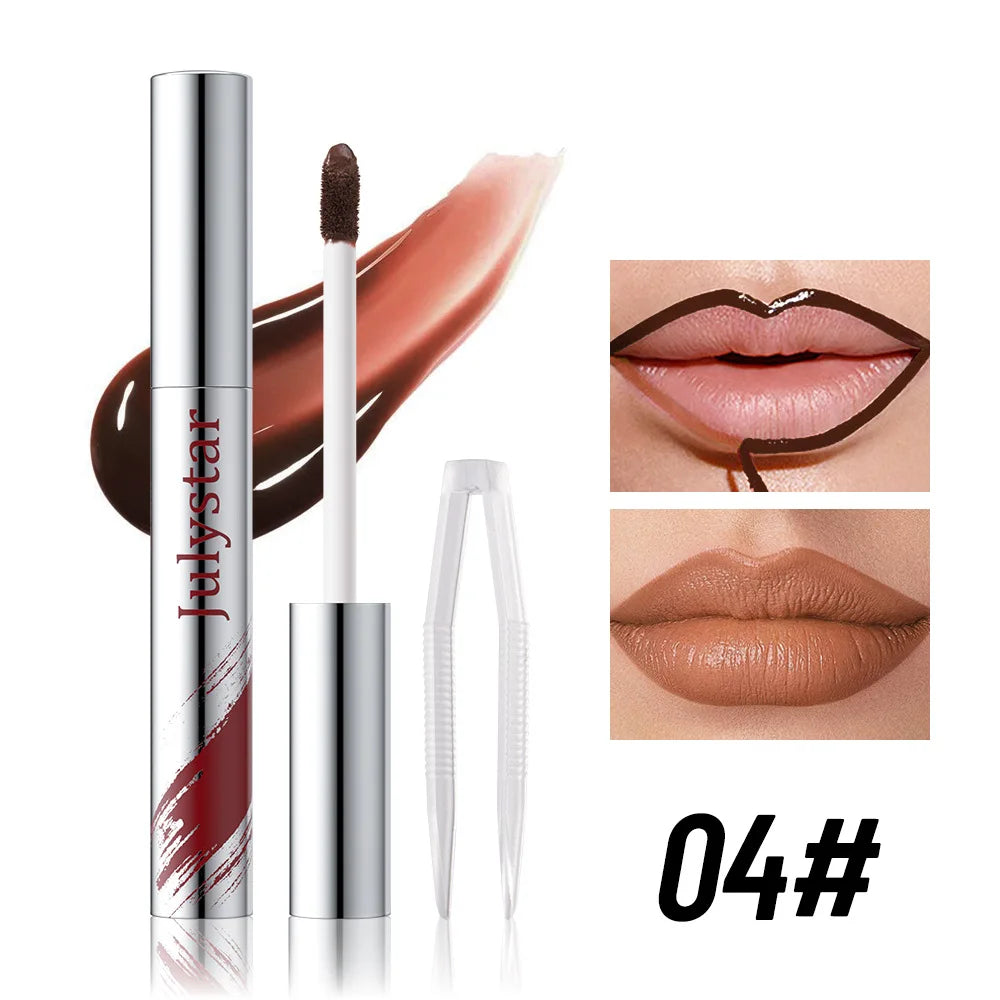 5 Color Liquid Peel-off Lip Liner Stain Waterproof Pink Brown Lip Contouring Tattoo Pigment Transfer Resistant Lip Gloss Tint