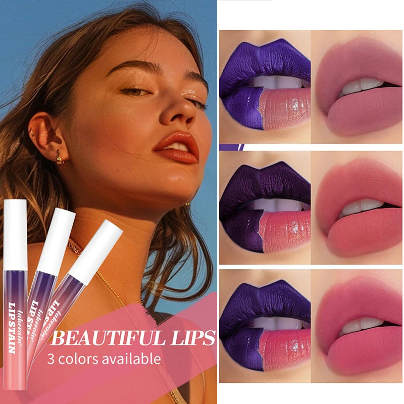Lip Stain Tear-Off Natural Matte Waterproof Tattoo Dyed Transfer Resistant Lip Tint Gloss Peel Off Purple Liquid LipstickMakeup