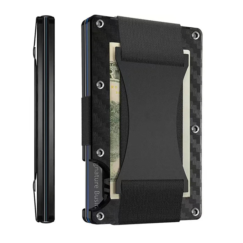 RFID Clip Metal Wallet Blocking Aluminum Minimalist Credit Card Holder Money Wallets 2024 All Color Slim Business Bank Id Case