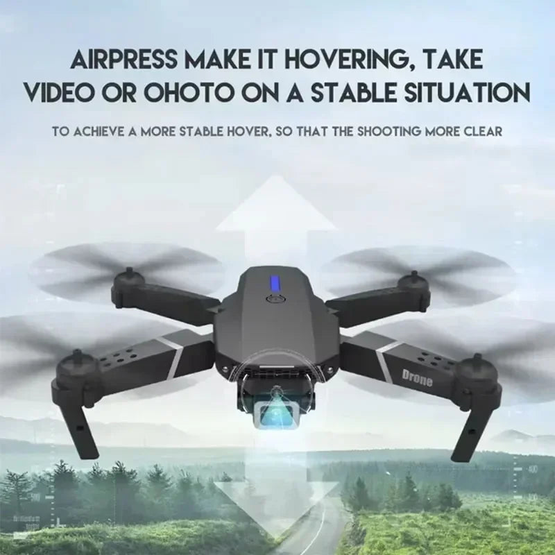 E88Pro RC Drone 4K Professinal 3 Batteries With 1080P Wide Angle Dual HD Camera Foldable RC Helicopter WIFI FPV Height Hold