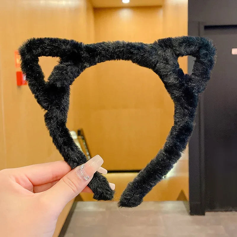 Plush Cat Ear Lolita Headbands Girls Cartoon Furry Hair Bands Hoop Women Cosplay Costume Party Headwear Korean Hair Accessories