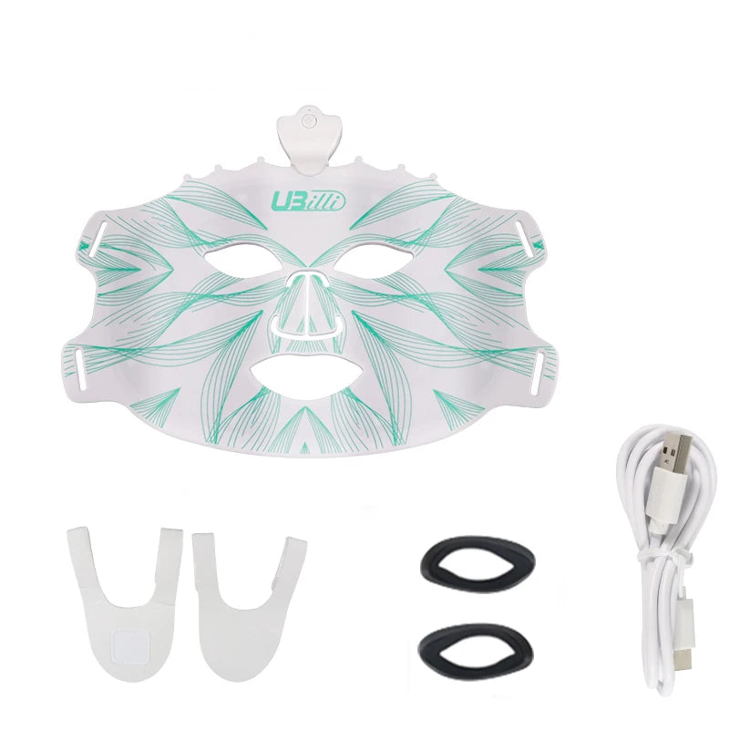 7 Colors Silicone Led Facial Mask Light Therapy Mask Full Face 240 Lamp Beads Wirelessly Red Light Therapy Photon Mask