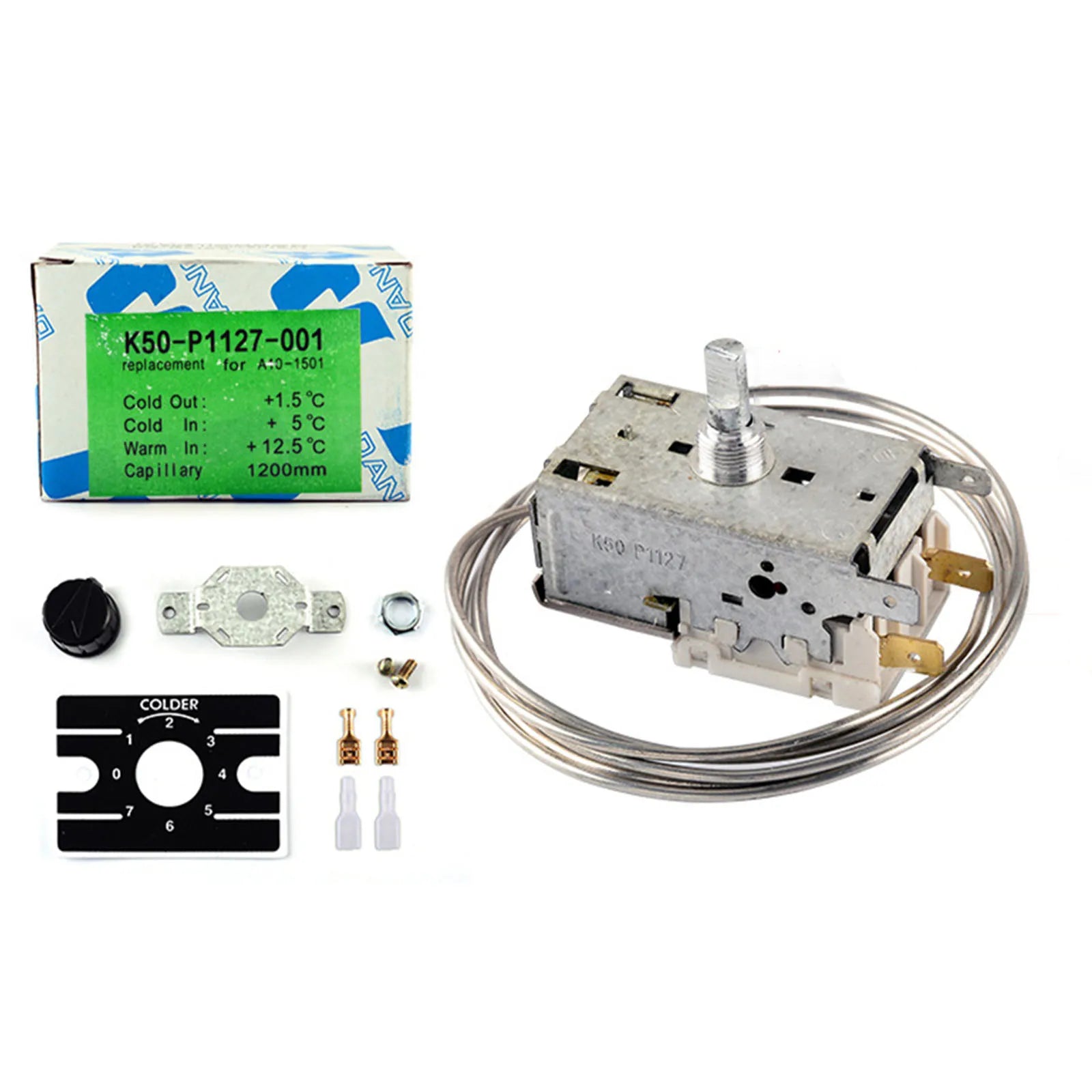 K50 Appliance Thermostat Effortlessly Regulates Temperatures Between Three And Twenty Degrees For All Types Of Refrigerators