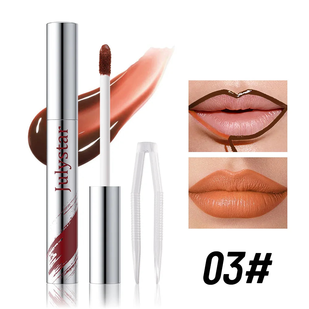 5 Color Liquid Peel-off Lip Liner Stain Waterproof Pink Brown Lip Contouring Tattoo Pigment Transfer Resistant Lip Gloss Tint