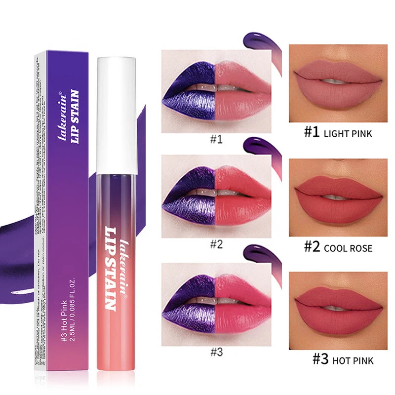 Lip Stain Tear-Off Natural Matte Waterproof Tattoo Dyed Transfer Resistant Lip Tint Gloss Peel Off Purple Liquid LipstickMakeup