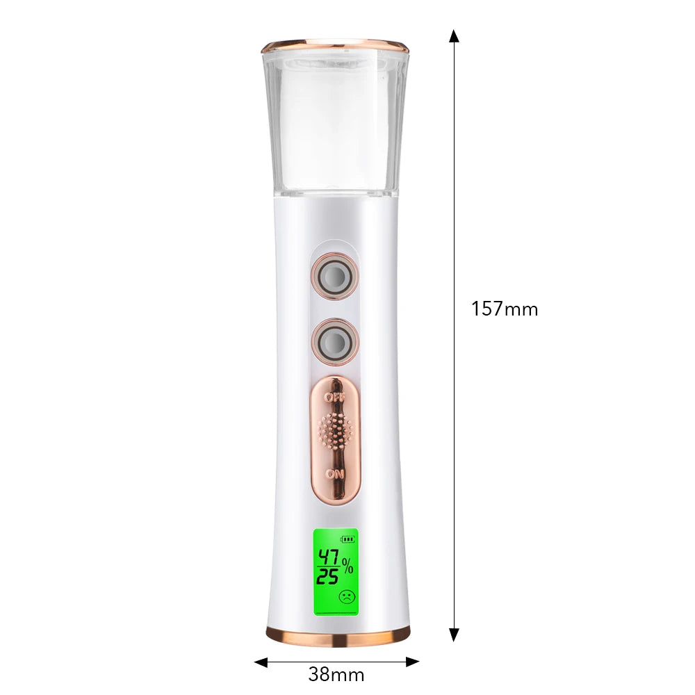 Mist Sprayer Handheld Nano Beauty Instrument Mini Hydrating Humidifier Skin Care LED Display Portable Facial Steamer Nebulizer