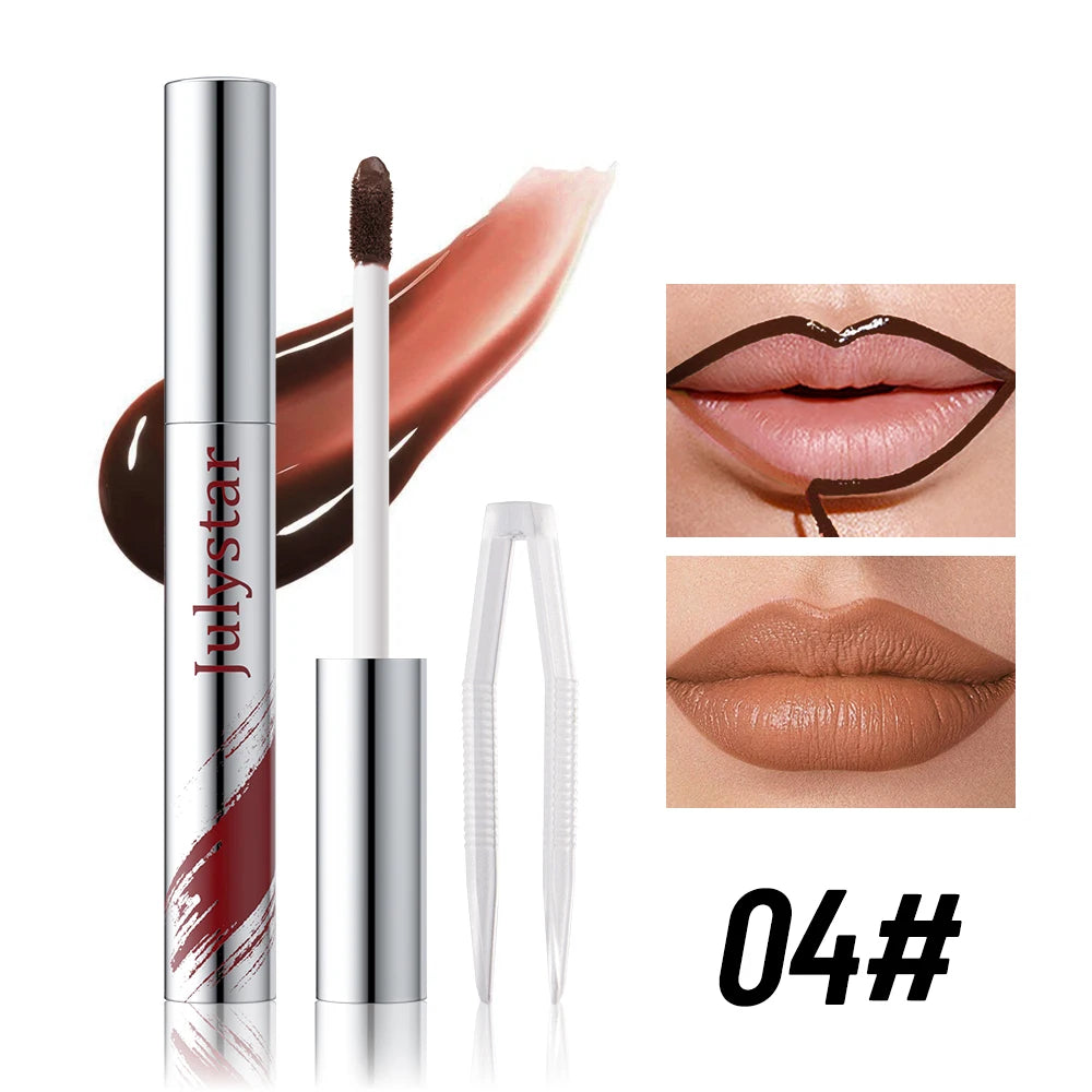5 Color Liquid Peel-off Lip Liner Stain Waterproof Pink Brown Lip Contouring Tattoo Pigment Transfer Resistant Lip Gloss Tint