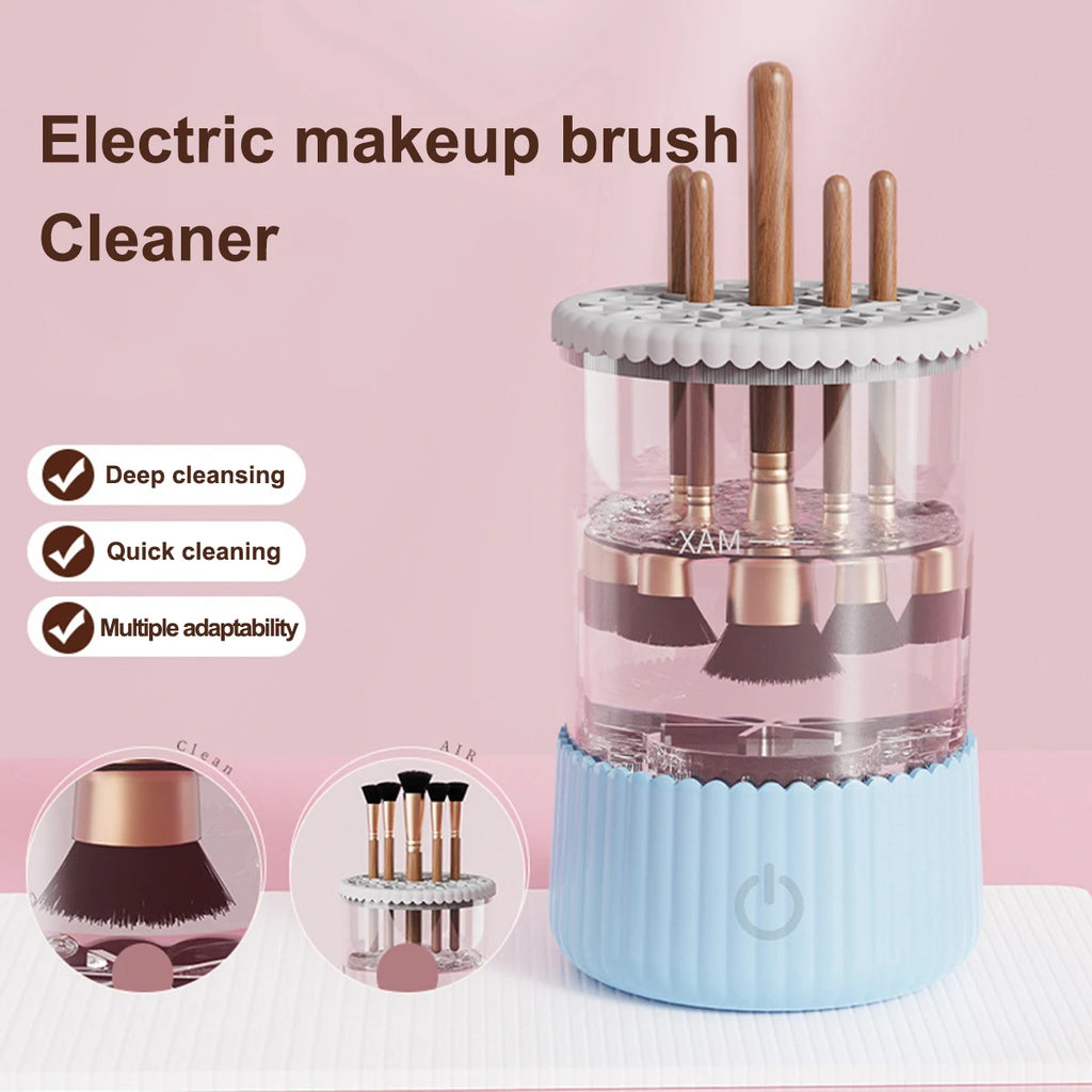 USB Electric Makeup Brush Cleaner Portable 3 in 1 Makeup Brushes Drying Rack Lazy Cleaning Brush Washer Machine Quick Dry Tool