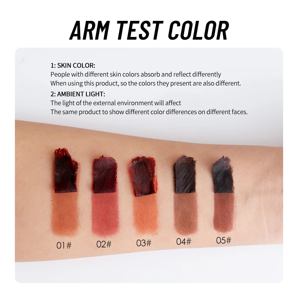 5 Color Liquid Peel-off Lip Liner Stain Waterproof Pink Brown Lip Contouring Tattoo Pigment Transfer Resistant Lip Gloss Tint