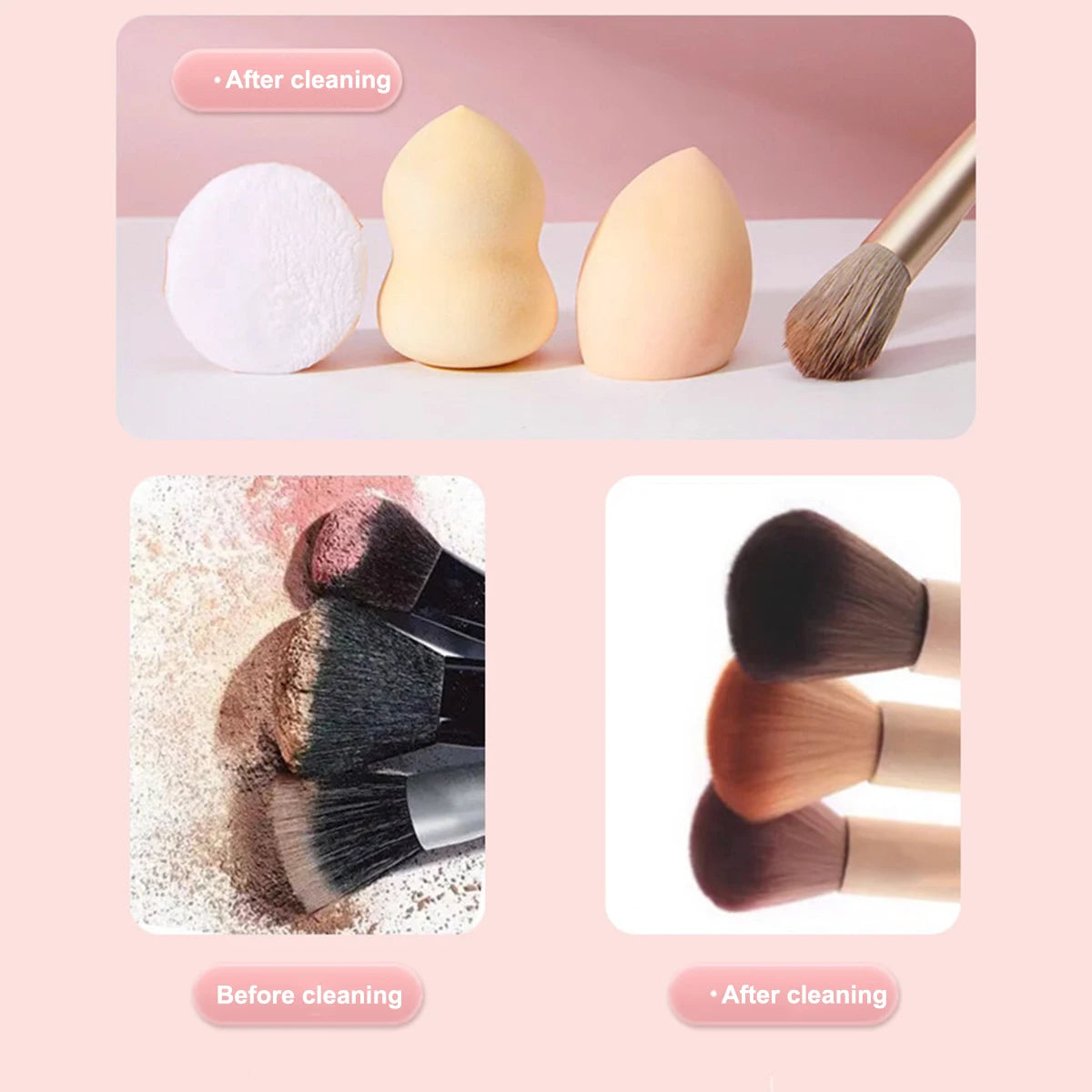 USB Electric Makeup Brush Cleaner Portable 3 in 1 Makeup Brushes Drying Rack Lazy Cleaning Brush Washer Machine Quick Dry Tool