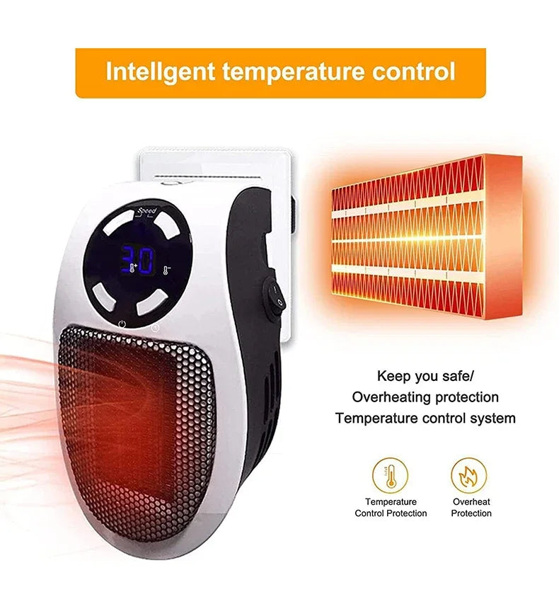 Electric Heater Home Appliance Heating Furnace Portable Heater Plug-in Room Heater Mini Radiator Remote Heating 500W