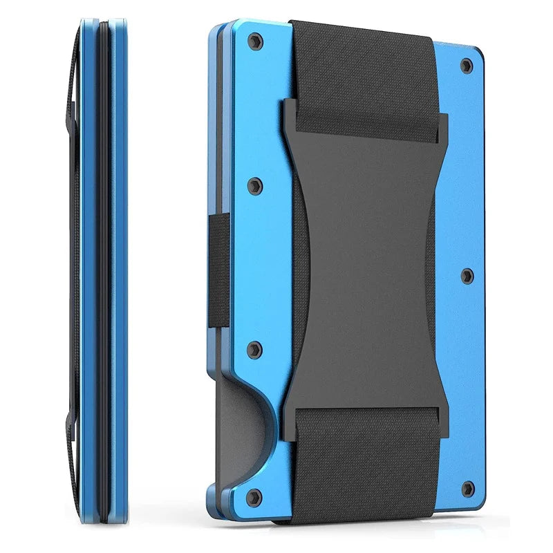 RFID Clip Metal Wallet Blocking Aluminum Minimalist Credit Card Holder Money Wallets 2024 All Color Slim Business Bank Id Case