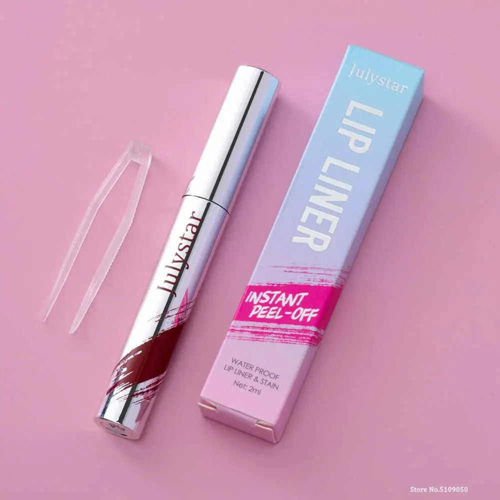 5 Color Liquid Peel-off Lip Liner Stain Waterproof Pink Brown Lip Contouring Tattoo Pigment Transfer Resistant Lip Gloss Tint