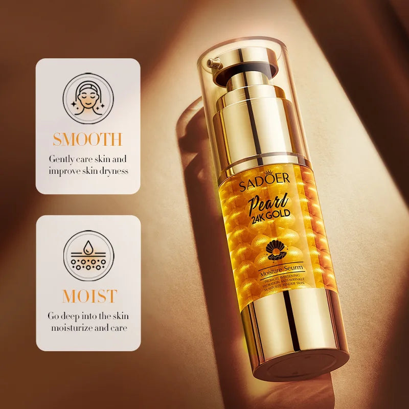 24K Golden Pearl Collagen Whitening and Moisturizing Face Essence Face Cream Gold Lotion and 24K Eye Cream  freckle removal