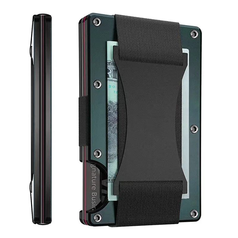 RFID Clip Metal Wallet Blocking Aluminum Minimalist Credit Card Holder Money Wallets 2024 All Color Slim Business Bank Id Case
