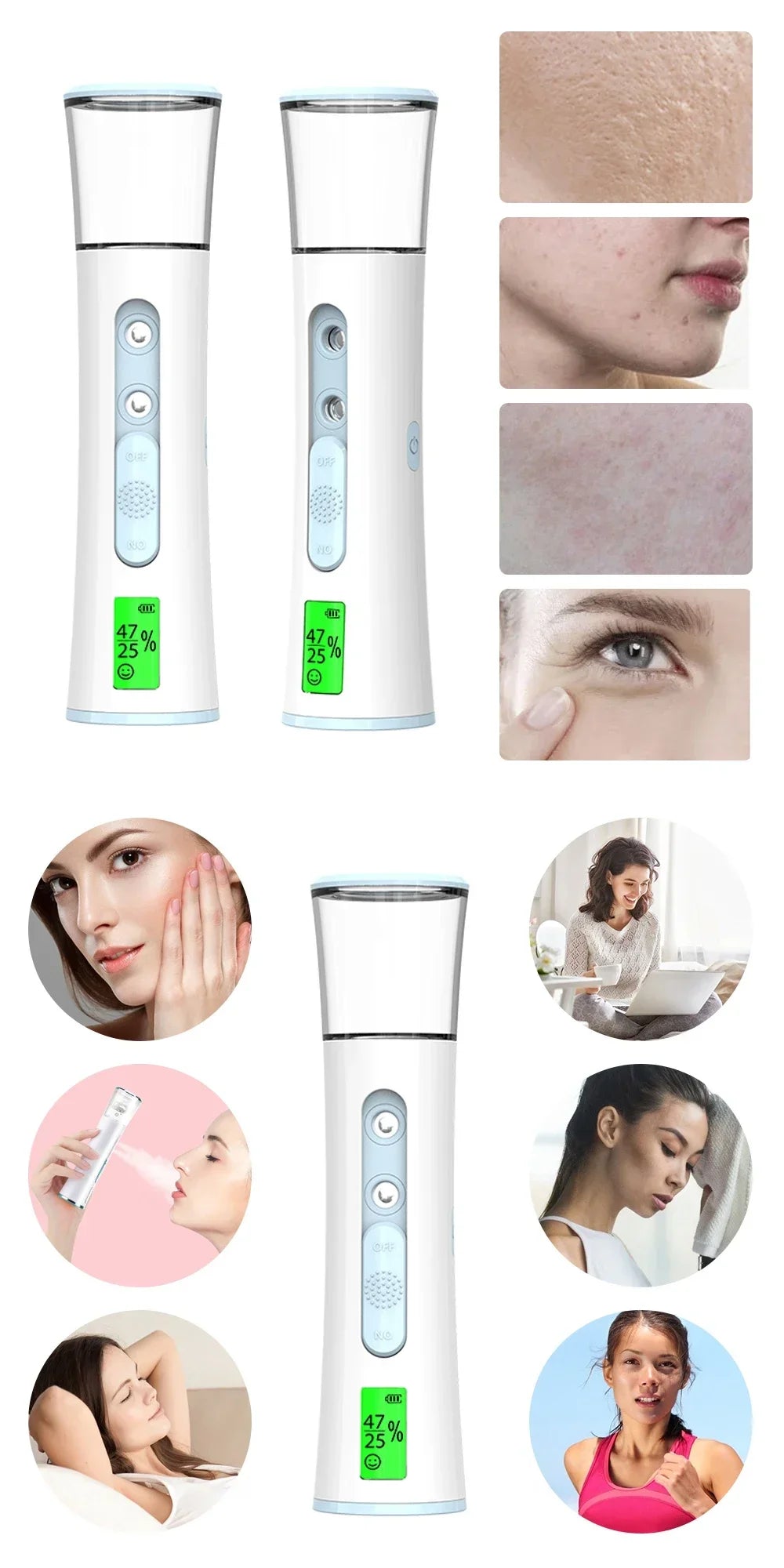 Nano Facial Steamer Mini Portable Humidifier Nano Mister Facial Steamer Beauty Spray Hydrating Apparatus Cold Spray Apparatus