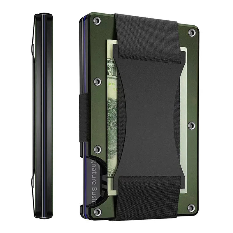RFID Clip Metal Wallet Blocking Aluminum Minimalist Credit Card Holder Money Wallets 2024 All Color Slim Business Bank Id Case