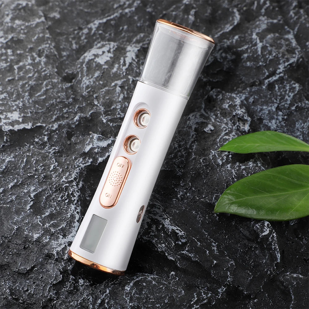 Mist Sprayer Handheld Nano Beauty Instrument Mini Hydrating Humidifier Skin Care LED Display Portable Facial Steamer Nebulizer