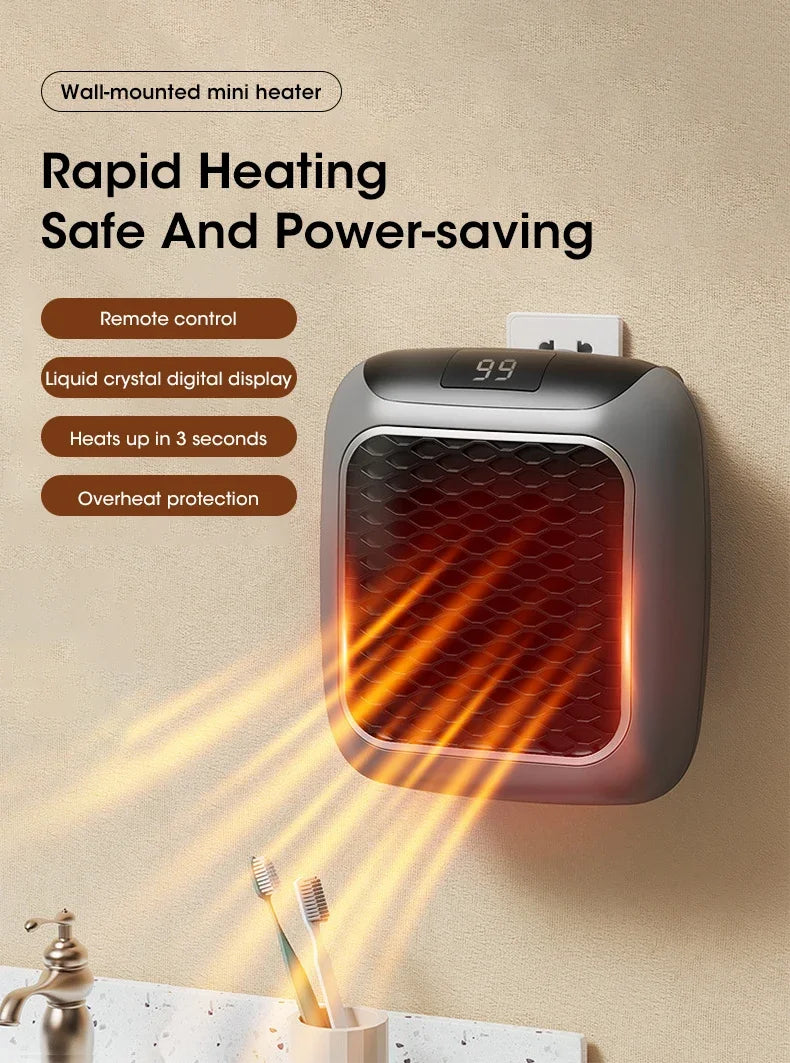 Electric Heater Home Appliance Heating Furnace Portable Heater Plug-in Room Heater Mini Radiator Remote Heating 500W
