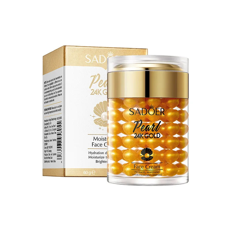 24K Golden Pearl Collagen Whitening and Moisturizing Face Essence Face Cream Gold Lotion and 24K Eye Cream  freckle removal
