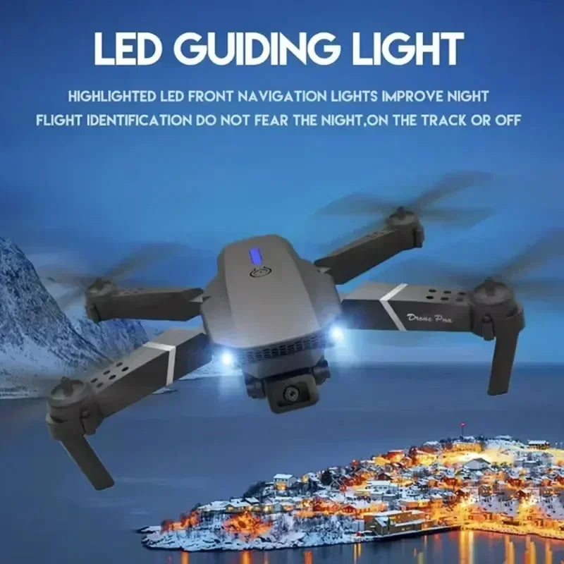 E88Pro RC Drone 4K Professinal 3 Batteries With 1080P Wide Angle Dual HD Camera Foldable RC Helicopter WIFI FPV Height Hold
