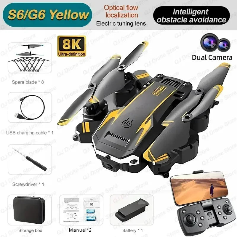 New S6 RC Drone G6 Professional 8K HD Camera Obstacle Avoidance Optical Flow Foldable 5G GPS Quadcopter for Aerial Photography