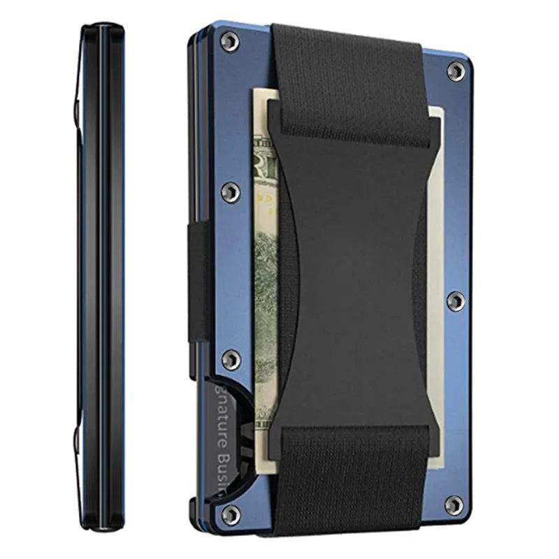 RFID Clip Metal Wallet Blocking Aluminum Minimalist Credit Card Holder Money Wallets 2024 All Color Slim Business Bank Id Case