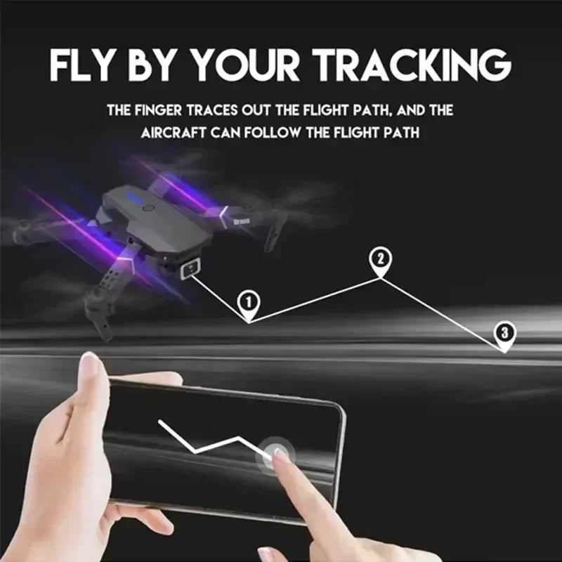 E88Pro RC Drone 4K Professinal 3 Batteries With 1080P Wide Angle Dual HD Camera Foldable RC Helicopter WIFI FPV Height Hold