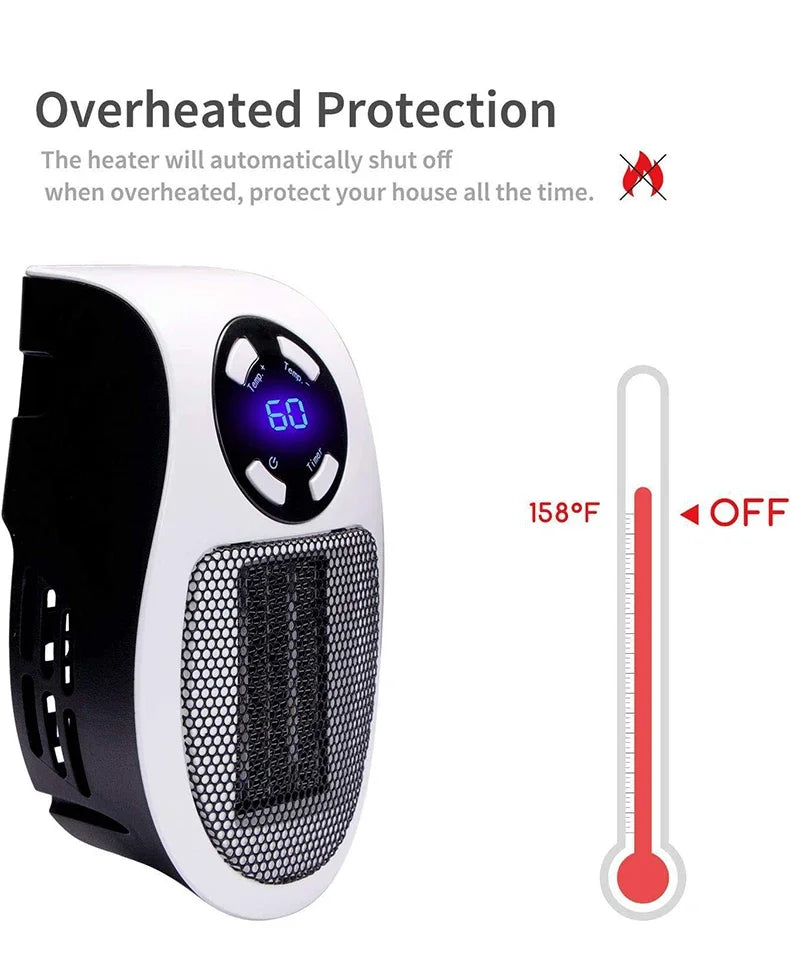 Electric Heater Home Appliance Heating Furnace Portable Heater Plug-in Room Heater Mini Radiator Remote Heating 500W