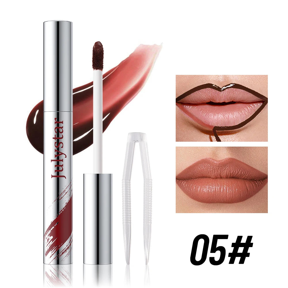 5 Color Liquid Peel-off Lip Liner Stain Waterproof Pink Brown Lip Contouring Tattoo Pigment Transfer Resistant Lip Gloss Tint