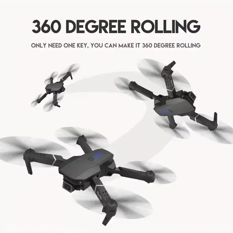 E88Pro RC Drone 4K Professinal 3 Batteries With 1080P Wide Angle Dual HD Camera Foldable RC Helicopter WIFI FPV Height Hold