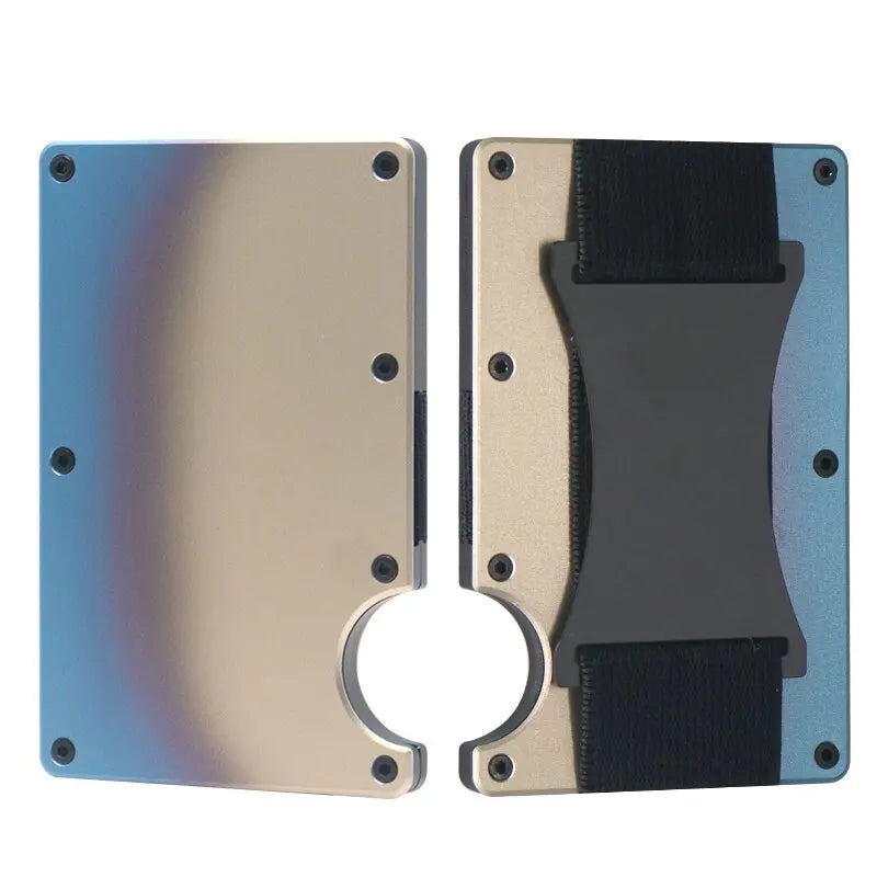 RFID Clip Metal Wallet Blocking Aluminum Minimalist Credit Card Holder Money Wallets 2024 All Color Slim Business Bank Id Case