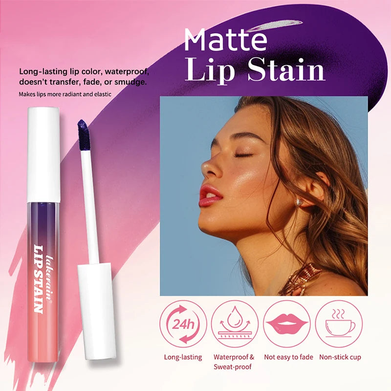 Lip Stain Tear-Off Natural Matte Waterproof Tattoo Dyed Transfer Resistant Lip Tint Gloss Peel Off Purple Liquid LipstickMakeup