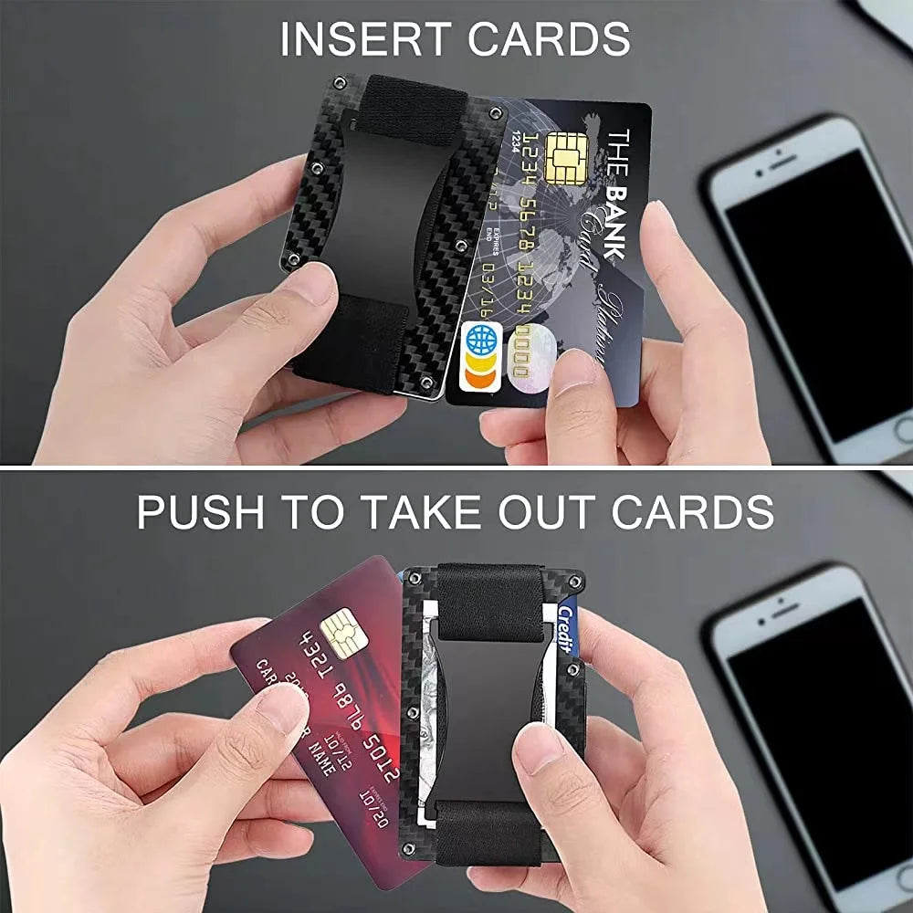 RFID Clip Metal Wallet Blocking Aluminum Minimalist Credit Card Holder Money Wallets 2024 All Color Slim Business Bank Id Case