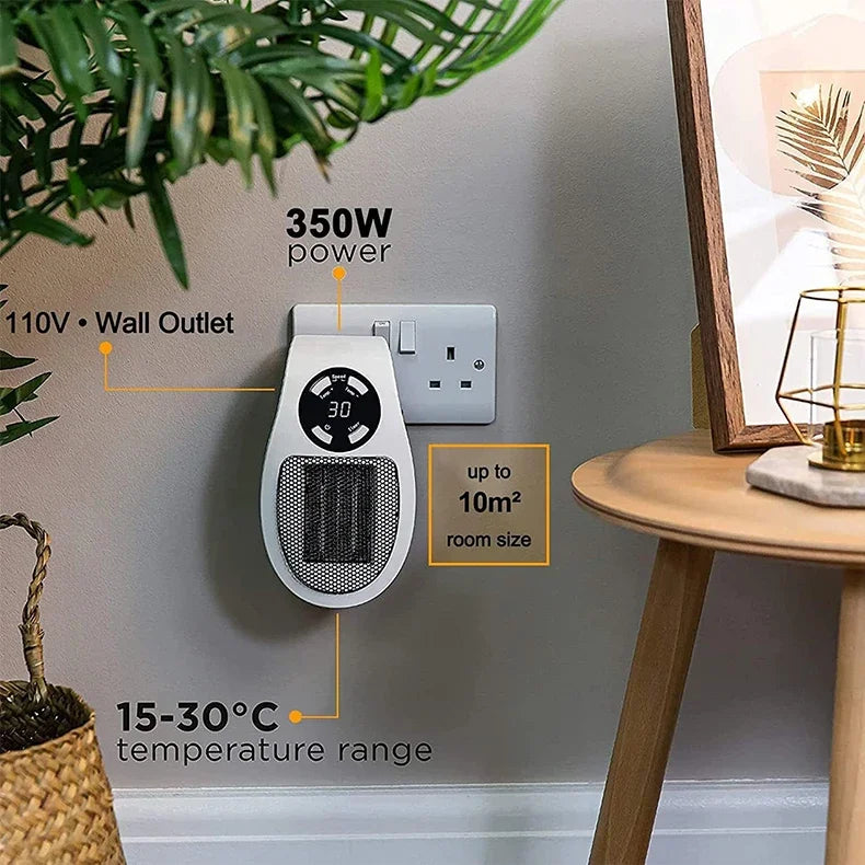 Electric Heater Home Appliance Heating Furnace Portable Heater Plug-in Room Heater Mini Radiator Remote Heating 500W