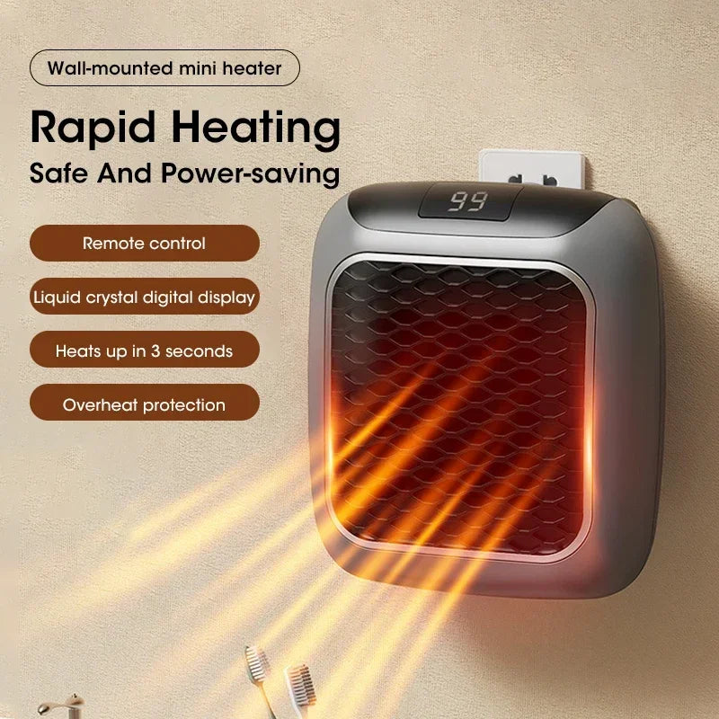 Electric Heater Home Appliance Heating Furnace Portable Heater Plug-in Room Heater Mini Radiator Remote Heating 500W