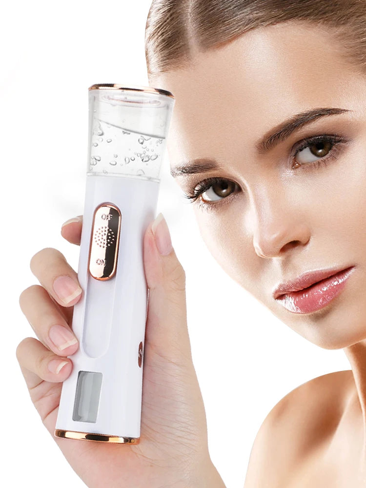 Mist Sprayer Handheld Nano Beauty Instrument Mini Hydrating Humidifier Skin Care LED Display Portable Facial Steamer Nebulizer