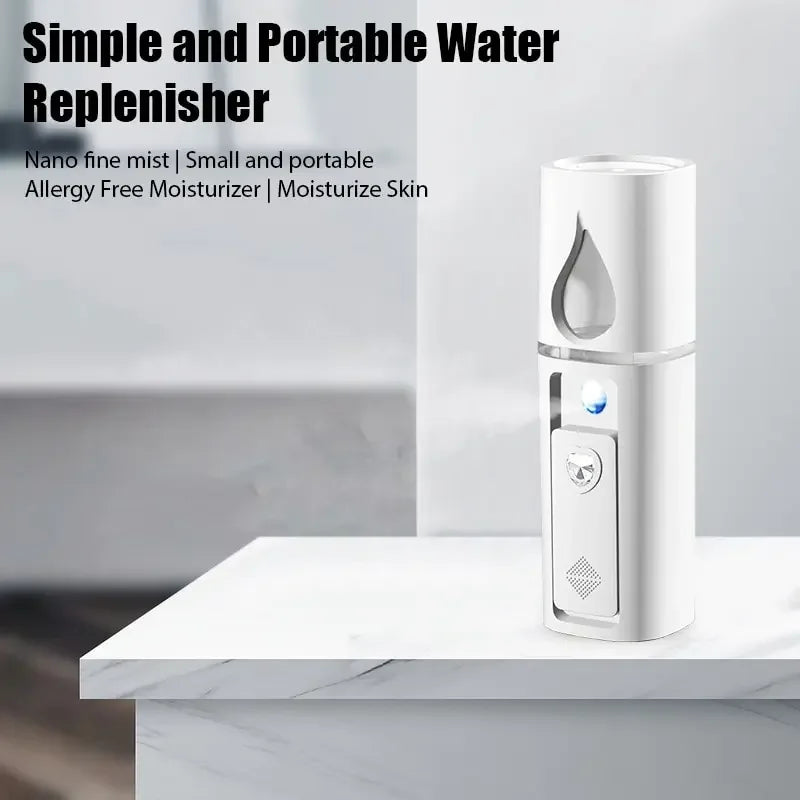 NANO FACIAL MISTER PORTABLE MINI FACE MIST HANDY SPRAYER COOL FACIAL STEAMER Humidifier for Room Outdoor Indoor