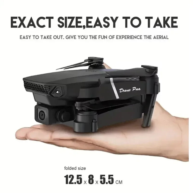 E88Pro RC Drone 4K Professinal 3 Batteries With 1080P Wide Angle Dual HD Camera Foldable RC Helicopter WIFI FPV Height Hold