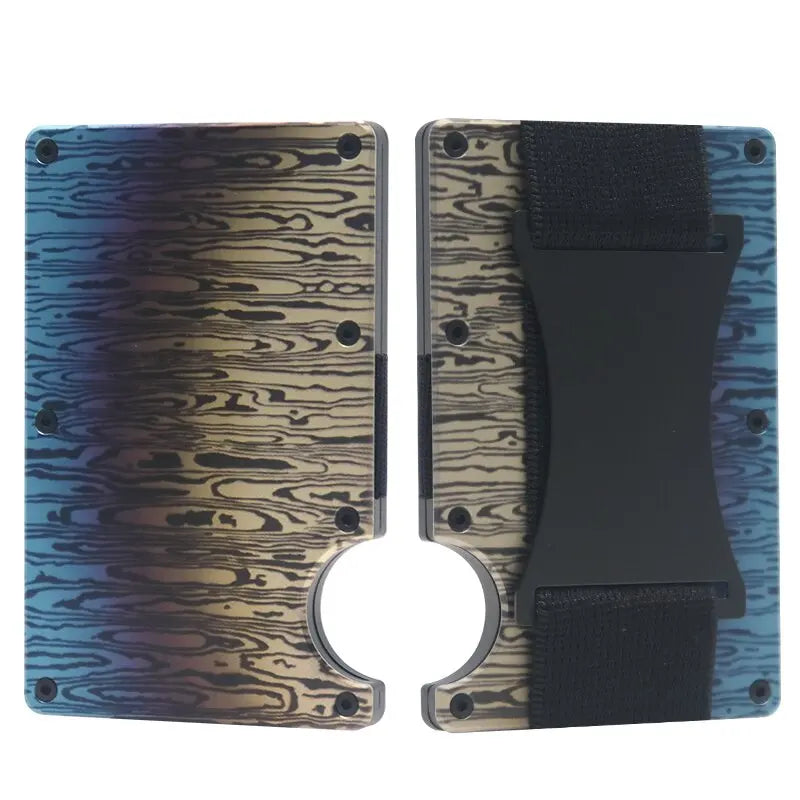 RFID Clip Metal Wallet Blocking Aluminum Minimalist Credit Card Holder Money Wallets 2024 All Color Slim Business Bank Id Case