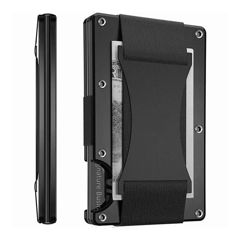 RFID Clip Metal Wallet Blocking Aluminum Minimalist Credit Card Holder Money Wallets 2024 All Color Slim Business Bank Id Case