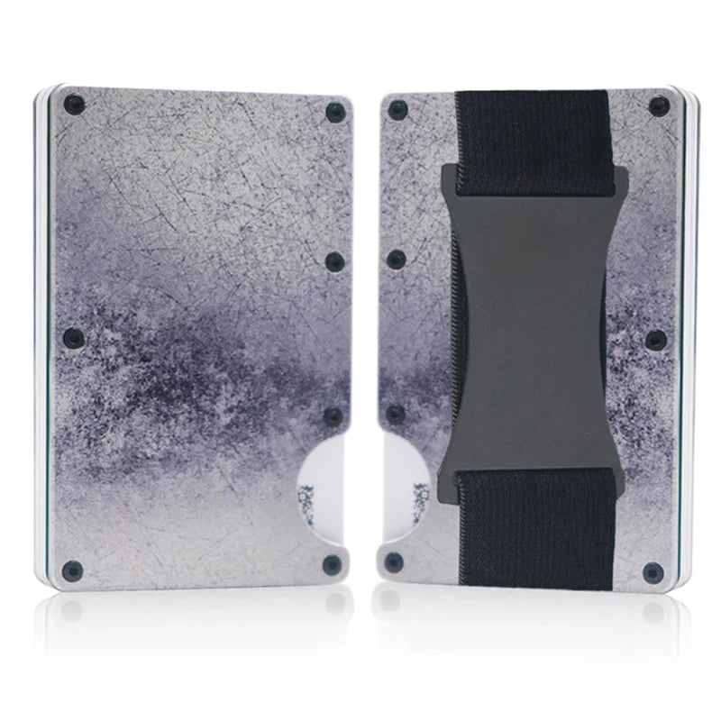 RFID Clip Metal Wallet Blocking Aluminum Minimalist Credit Card Holder Money Wallets 2024 All Color Slim Business Bank Id Case