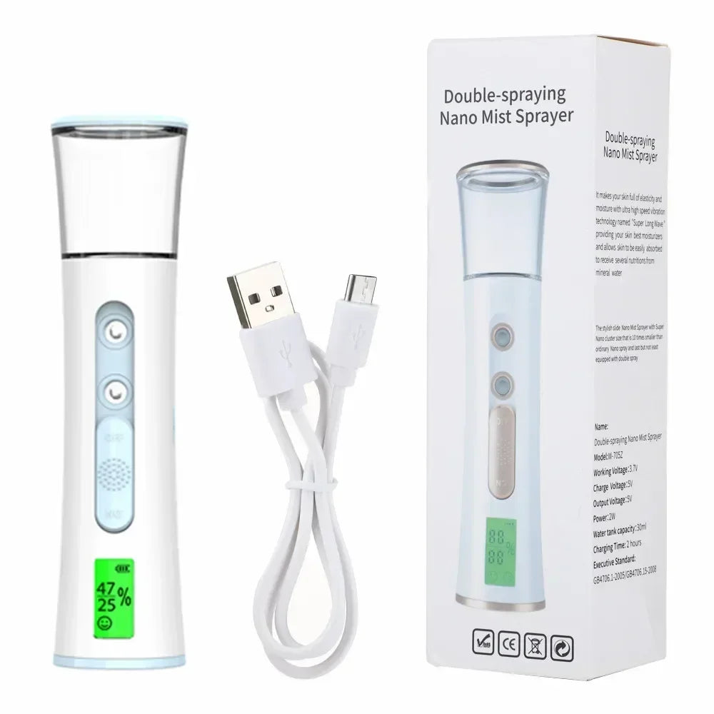 Nano Facial Steamer Mini Portable Humidifier Nano Mister Facial Steamer Beauty Spray Hydrating Apparatus Cold Spray Apparatus