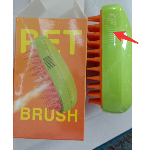 3-in-1 Electric Pet Steam Brush Cat & Dog Grooming Comb with Spray, Massage & Hair Removal Function