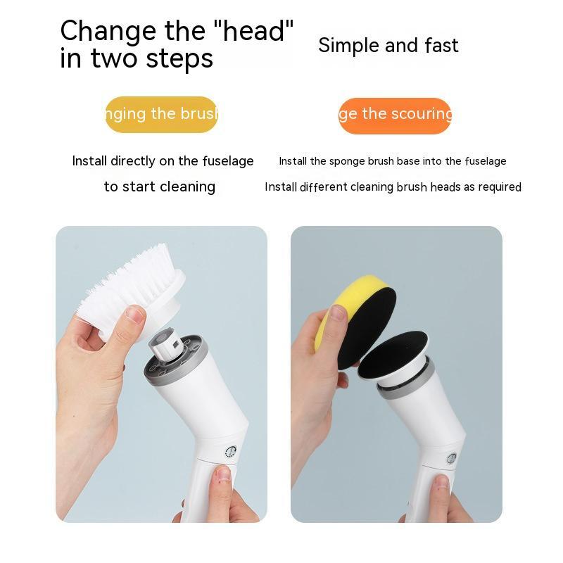 Electric Spin Scrubber  Long Handle Cleaning Brush